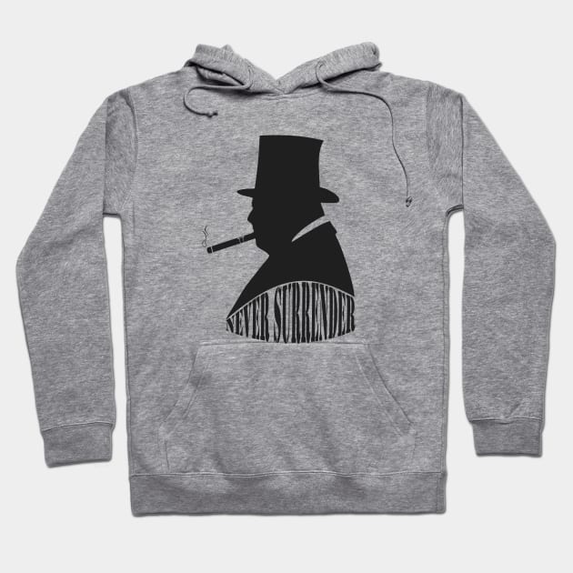 Winston Churchill Never Surrender Hoodie by BigTime